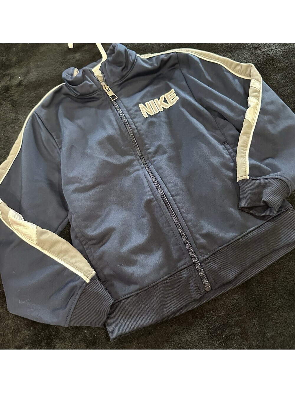 Nike Toddler Track Jacket Full Zip Blue/White Polyester Knit Logo Size 4T